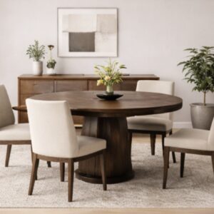 Comedor cafe claro cuatro sillas