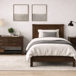 Recámara individual cuatro piezas cafe oscuro